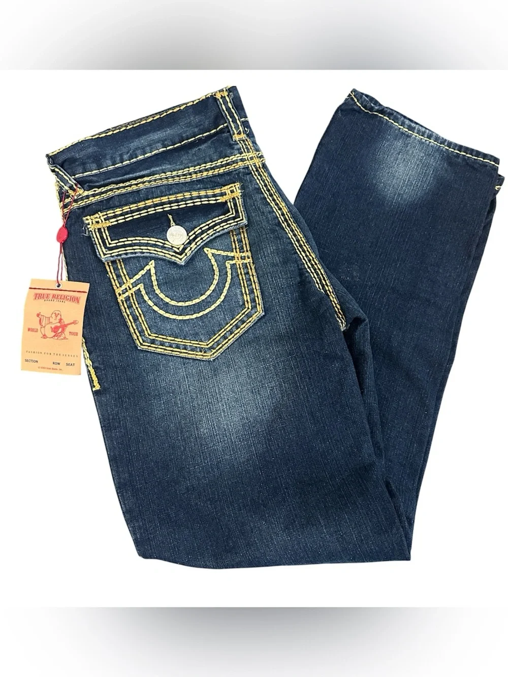 NWT VTG True Religion Ricky Super QT Thick Stitch Men's Jeans Size 38 RARE Y2K